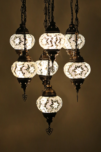 7in1 No3 Size Antique Mosaic Laser Chandelier